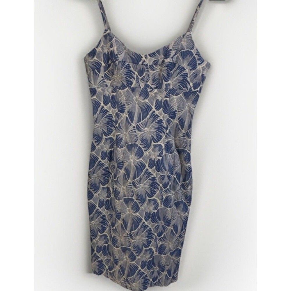 Anthropologie HD in Paris Women 'Portia'  Dress Sz 6 Blue Stretch NWT